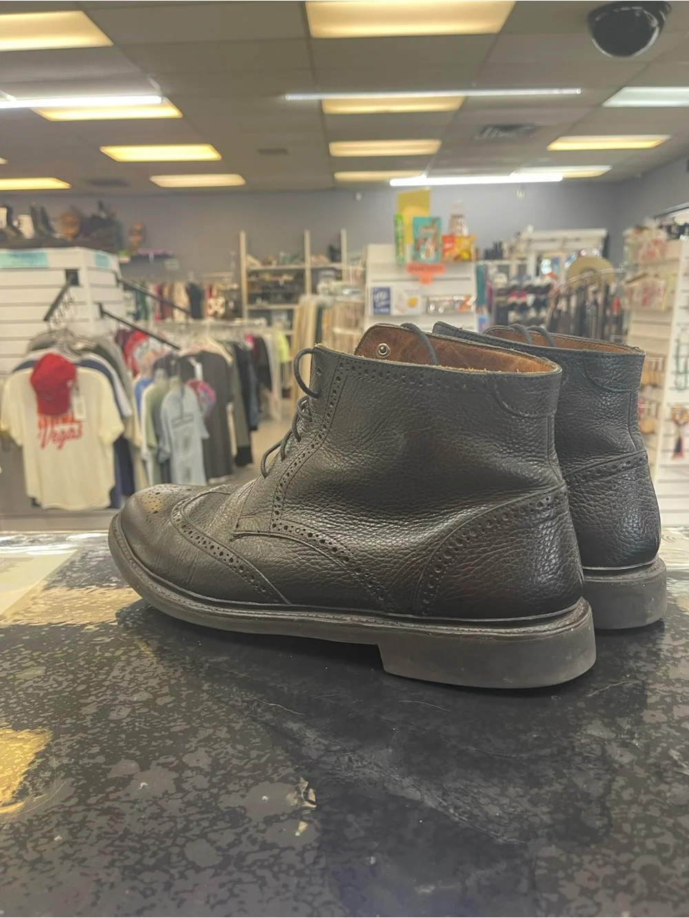 Florsheim Black Leather Wingtip Chukka Boots